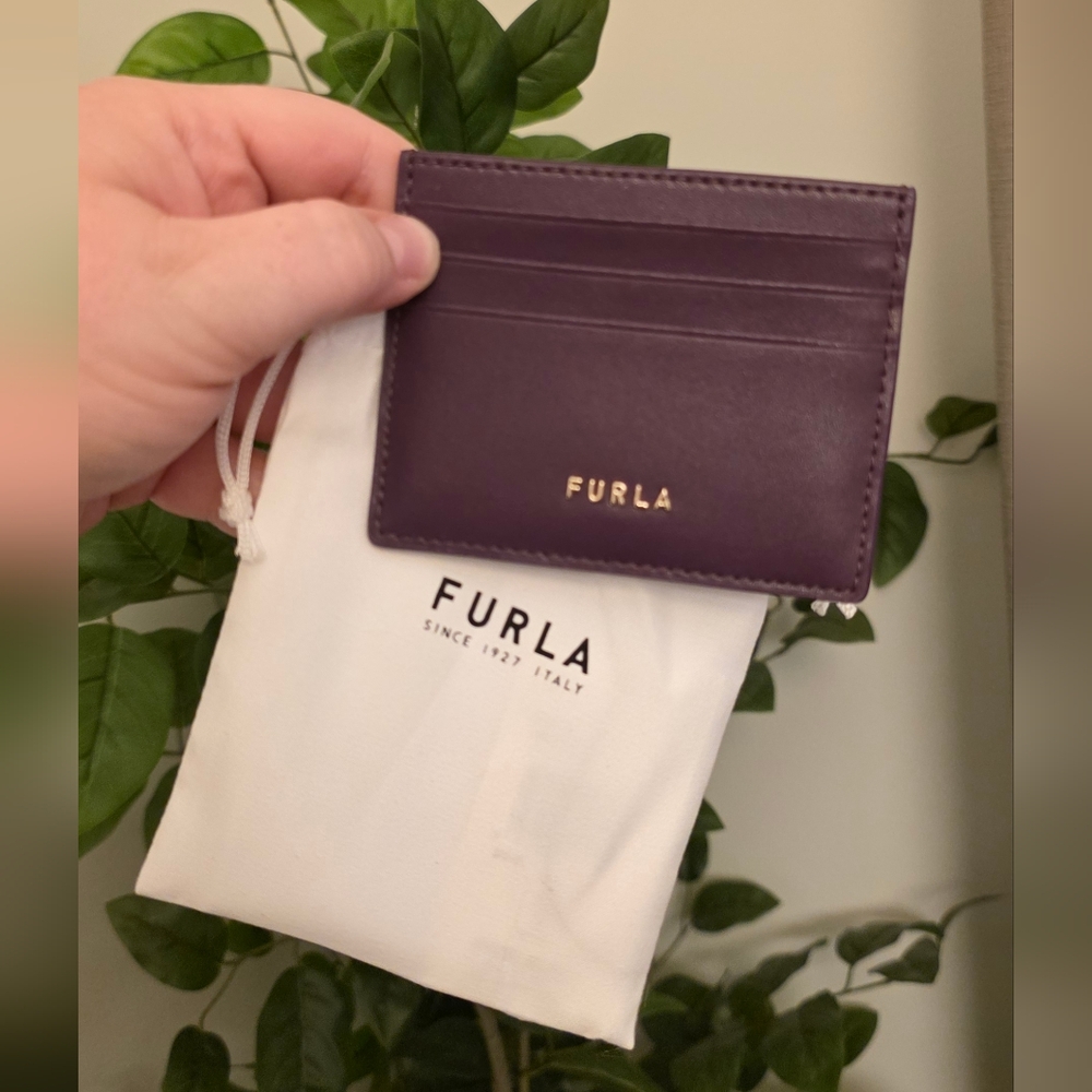 FURLA Purple Leather Card Holder - Picture 5 of 5
